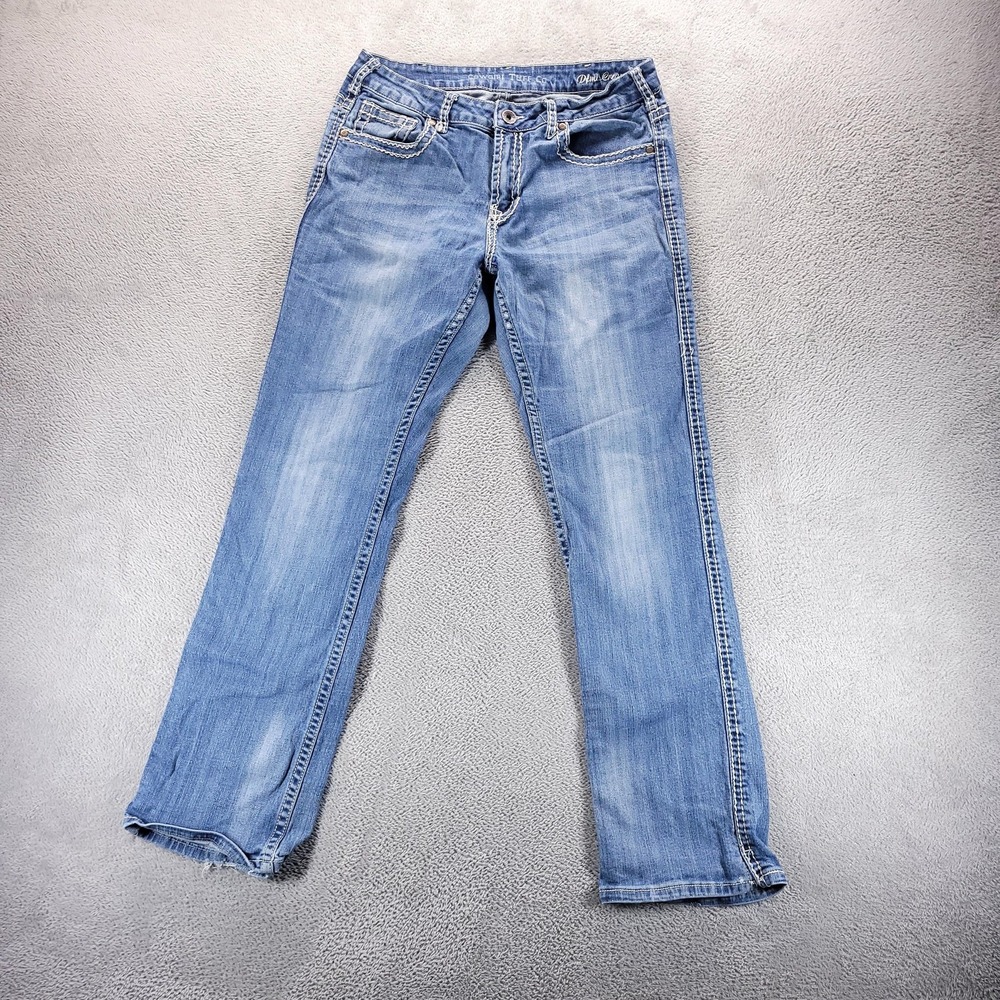 Cowgirl Tuff Co Jeans Womens 32 Blue Straight Mid Rise Western Rodeo